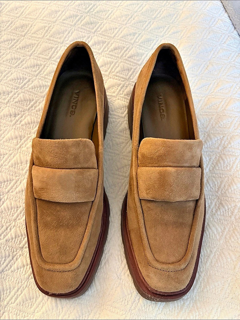 Vince Siena Suede Lug-Sole Loafer Brown Loafers